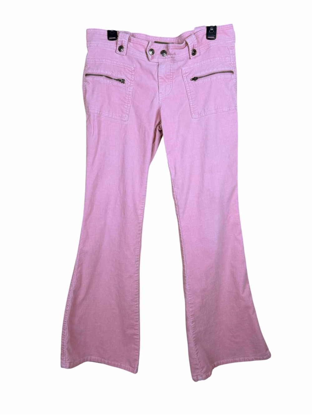 Y2K Forever 21 Flare Corduroy Pants Size 11 Pink Retro Rave Festival Rock Grunge